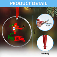 Portugal Soccer Crystal Glass Ornament Portuguese Flag Futebol Football Player TS10