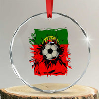 Portugal Soccer Crystal Glass Ornament Portuguese Flag Soccer Ball Futebol TS10