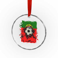 Portugal Soccer Crystal Glass Ornament Portuguese Flag Soccer Ball Futebol - Wonder Print Shop