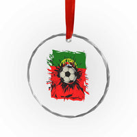 Portugal Soccer Crystal Glass Ornament Portuguese Flag Soccer Ball Futebol TS10