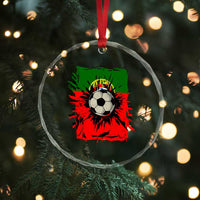 Portugal Soccer Crystal Glass Ornament Portuguese Flag Soccer Ball Futebol TS10