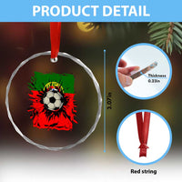 Portugal Soccer Crystal Glass Ornament Portuguese Flag Soccer Ball Futebol TS10
