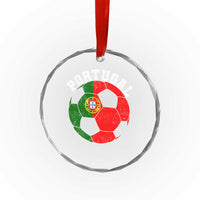 Portugal Soccer Crystal Glass Ornament Portuguese Flag Soccer Ball Futebol Football Fan TS10