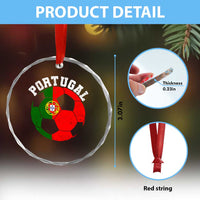 Portugal Soccer Crystal Glass Ornament Portuguese Flag Soccer Ball Futebol Football Fan TS10