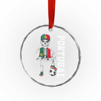 Portugal Soccer Crystal Glass Ornament Skeleton Portuguese Flag Futebol Football Player - Wonder Print Shop