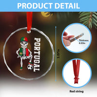 Portugal Soccer Crystal Glass Ornament Skeleton Portuguese Flag Futebol Football Player TS10