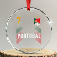 Portugal Soccer Fans Graphic Jersey Style Crystal Glass Ornament Proud Portuguese Football Lover