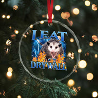 Possum Meme Crystal Glass Ornament I Eat Drywall Opossum Funny Weird Cursed Internet Memes - Wonder Print Shop