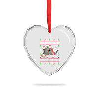Possum Xmas Heart Crystal Glass Ornament Overstimulated But Festive - Wonder Print Shop