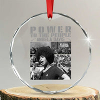 Power To The People Crystal Glass Ornament Black History Angela Davis Black Panther Party TS10