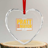 Pratt For Mayor Save Los Angeles Heart Crystal Glass Ornament Spencer Supporter