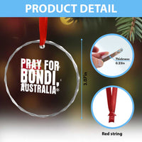 Pray for Bondi Australia Crystal Glass Ornament Memorial Unity and Support Tribute - Wonder Print Shop