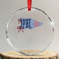 Pre-K Teacher Pennant US Flag Back to School Crystal Glass Ornament