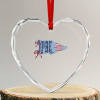Pre-K Teacher Pennant US Flag Back to School Heart Crystal Glass Ornament