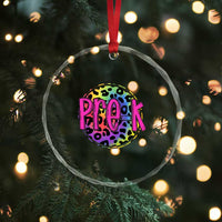 Pre-Kindergarten Neon Leopard Effect Printing Crystal Glass Ornament Wild About PreK Teacher Student Gift