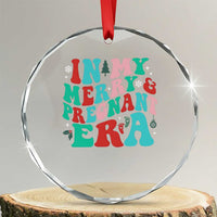 Pregnancy Announcement Crystal Glass Ornament Merry & Pregnant Era Cute Groovy Christmas Holiday Xmas TS10