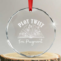 Pregnancy Announcement For Book Lovers Crystal Glass Ornament Plot Twist I Am Pregnant