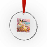 Pregnant Girl Summer Crystal Glass Ornament Silly Goose Mom Baby Announcement