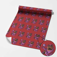 Princess Cat Howling To The Moon Vintage 90s Nature Wrapping Paper Roll