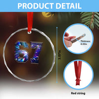 Prism Rainbow Effect Printed Crystal Glass Ornament Six Seven 67 Meme