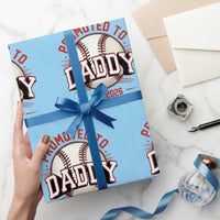 Promoted To Dad 2026 Baseball Wrapping Paper Roll First Time Father Sports Lover