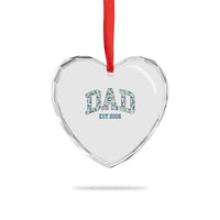 Promoted To Dad Est 2026 Heart Crystal Glass Ornament Camo Fishing New Dad Gift