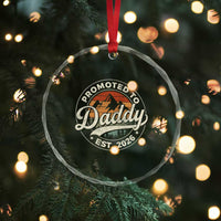Promoted To Daddy Est 2026 Crystal Glass Ornament Soon to Be Dad Retro Baby Announcement