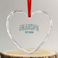 Promoted To Grandpa Est 2026 Heart Crystal Glass Ornament Camo Fishing New Grandpa Gift