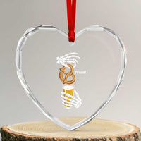 Prost Beer Lover Skeleton Hands German Festival Graphic Heart Crystal Glass Ornament