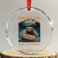 Protect Our National Parks Crystal Glass Ornament Parks Not Profits Bear Retro Graphic TS02