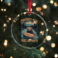 Protect Our National Parks Crystal Glass Ornament Parks Not Profits Bear Retro Graphic TS02