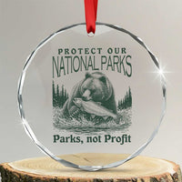 Protect Our National Parks Crystal Glass Ornament Parks Not Profits Retro Bear Nature Graphic TS02