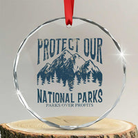 Protect Our National Parks Crystal Glass Ornament Retro Mountain Nature Graphic TS02