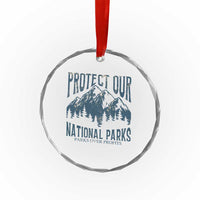 Protect Our National Parks Crystal Glass Ornament Retro Mountain Nature Graphic TS02