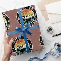 Protect Our National Parks Wrapping Paper Roll Bear Wildlife Retro Mountain Graphic - Wonder Print Shop