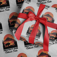 Protect Our National Parks Wrapping Paper Roll Bison Buffalo Vintage Graphic - Wonder Print Shop