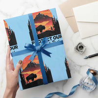 Protect Our National Parks Wrapping Paper Roll Bison Buffalo Vintage Graphic - Wonder Print Shop