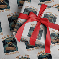 Protect Our National Parks Wrapping Paper Roll Parks Not Profits Bear Retro Graphic - Wonder Print Shop