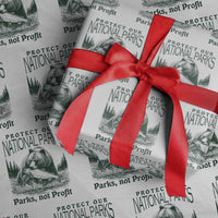 Protect Our National Parks Wrapping Paper Roll Parks Not Profits Retro Bear Nature Graphic - Wonder Print Shop