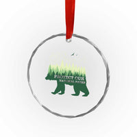 Protect Our Parks National Park Crystal Glass Ornament Bear Hiking Nature TS02