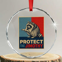Protect The Jimothy Crystal Glass Ornament Funny Retro Trash Panda Animal Lover Meme