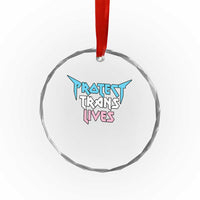 Protect Trans Lives Crystal Glass Ornament Heavy Metal - Wonder Print Shop