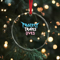 Protect Trans Lives Crystal Glass Ornament Heavy Metal TS10