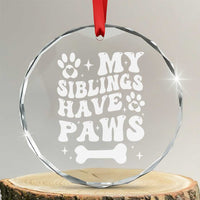 Protected By Dog Crystal Glass Ornament My Siblings Have Paws Funny Baby Shower Gift TS10