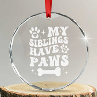 Protected By Dog Crystal Glass Ornament My Siblings Have Paws Funny Baby Shower Gift TS10