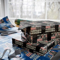 Proud Air Force Grandpa Wrapping Paper Roll My Soldier Airman Calls Me Grandpa US Flag - Wonder Print Shop
