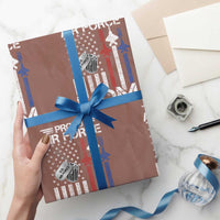 Proud Air Force Mom Wrapping Paper Roll Military Army Mama Vintage American Flag