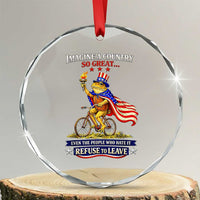Proud American Humor Patriotic Frog On Bicycle Graphic Crystal Glass Ornament Imagine A Country So Great Pride