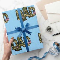 Proud Army Dad USA Flag Camo Wrapping Paper Roll Fathers Day Gift
