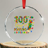 Proud Autism Teacher 100 Days Of School Crystal Glass Ornament Making A Difference